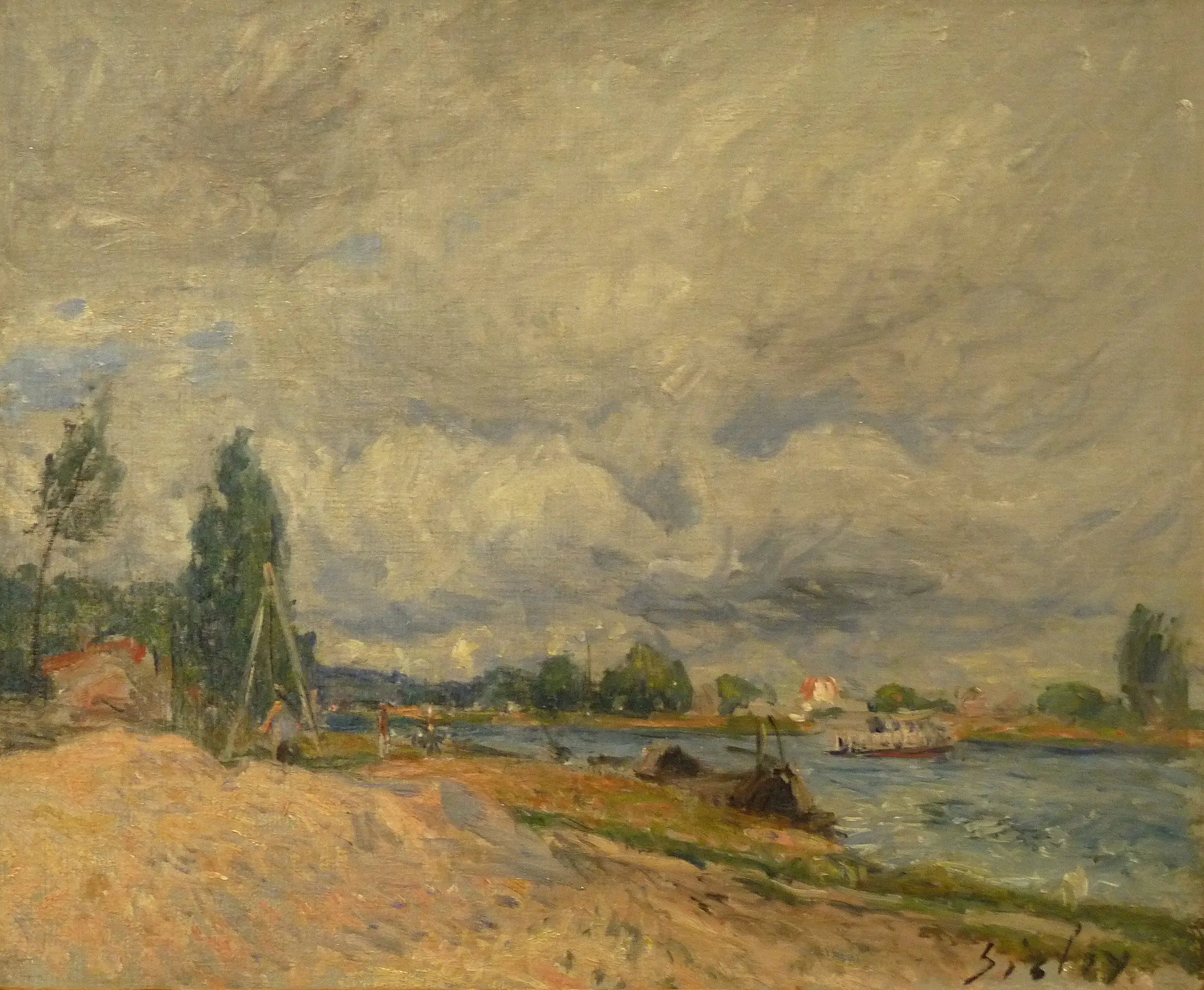 Reproduction du tableau « Les Bords du Loing - Alfred Sisley » par Alpha Reproduction en peinture à l’huile