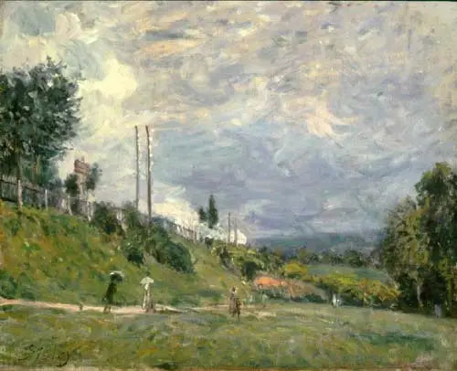 Reproduction du tableau « Le talus de chemin de fer à Sèvres - Alfred Sisley » par Alpha Reproduction en peinture à l’huile