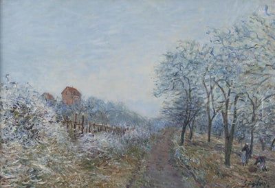 Reproduction du tableau « Le Givre à Veneux - Alfred Sisley » par Alpha Reproduction en peinture à l’huile