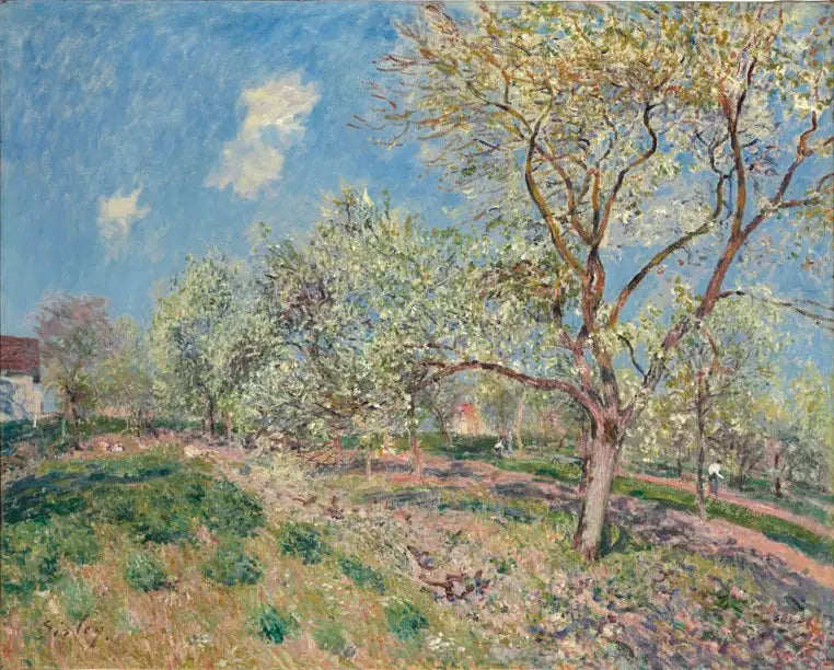 Reproduction du tableau « Printemps à Veneux - Alfred Sisley » par Alpha Reproduction en peinture à l’huile