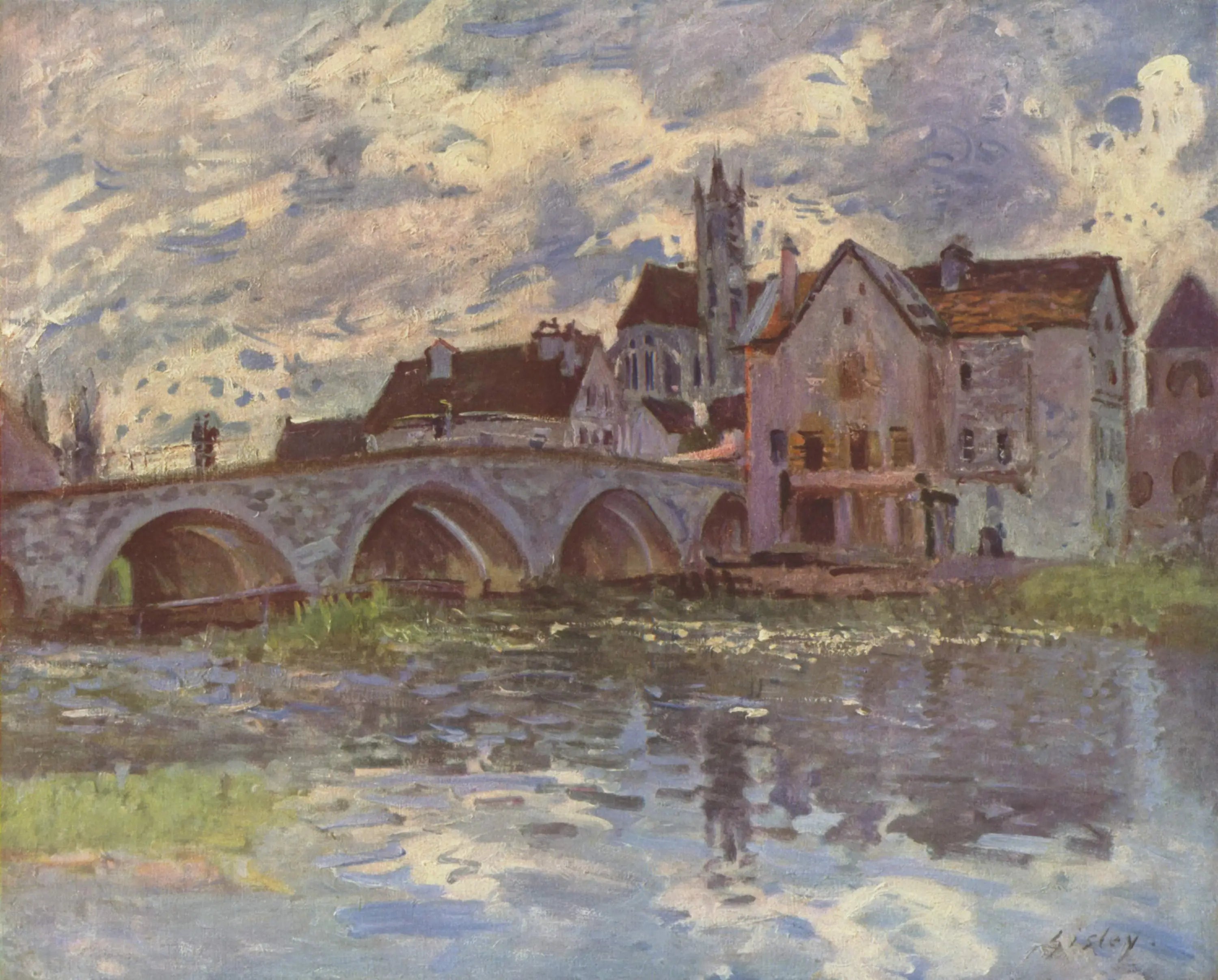 Reproduction du tableau « Pont de Moret, effet d'orage - Alfred Sisley » par Alpha Reproduction en peinture à l’huile