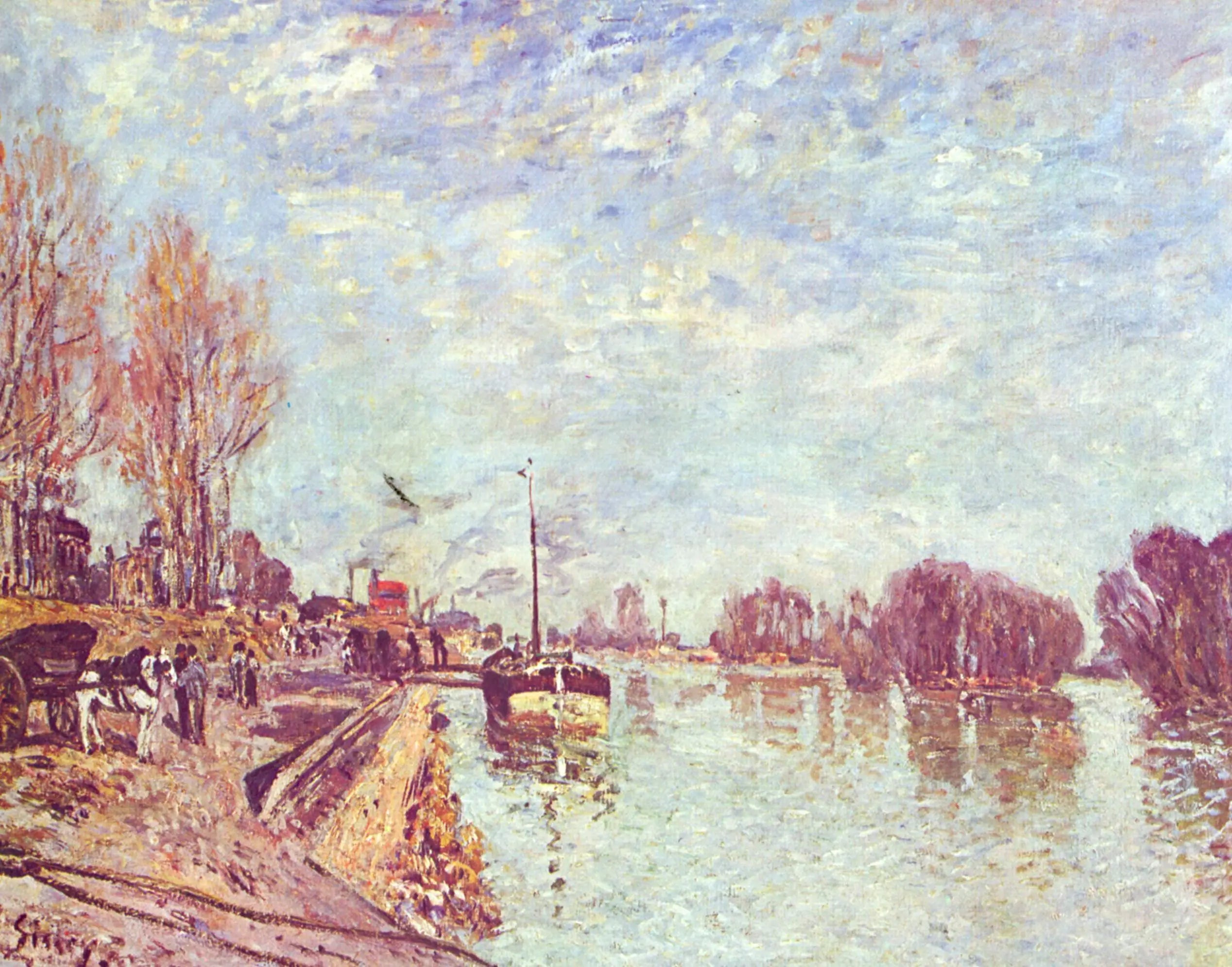 Reproduction du tableau « La Seine près de Suresnes - Alfred Sisley » par Alpha Reproduction en peinture à l’huile