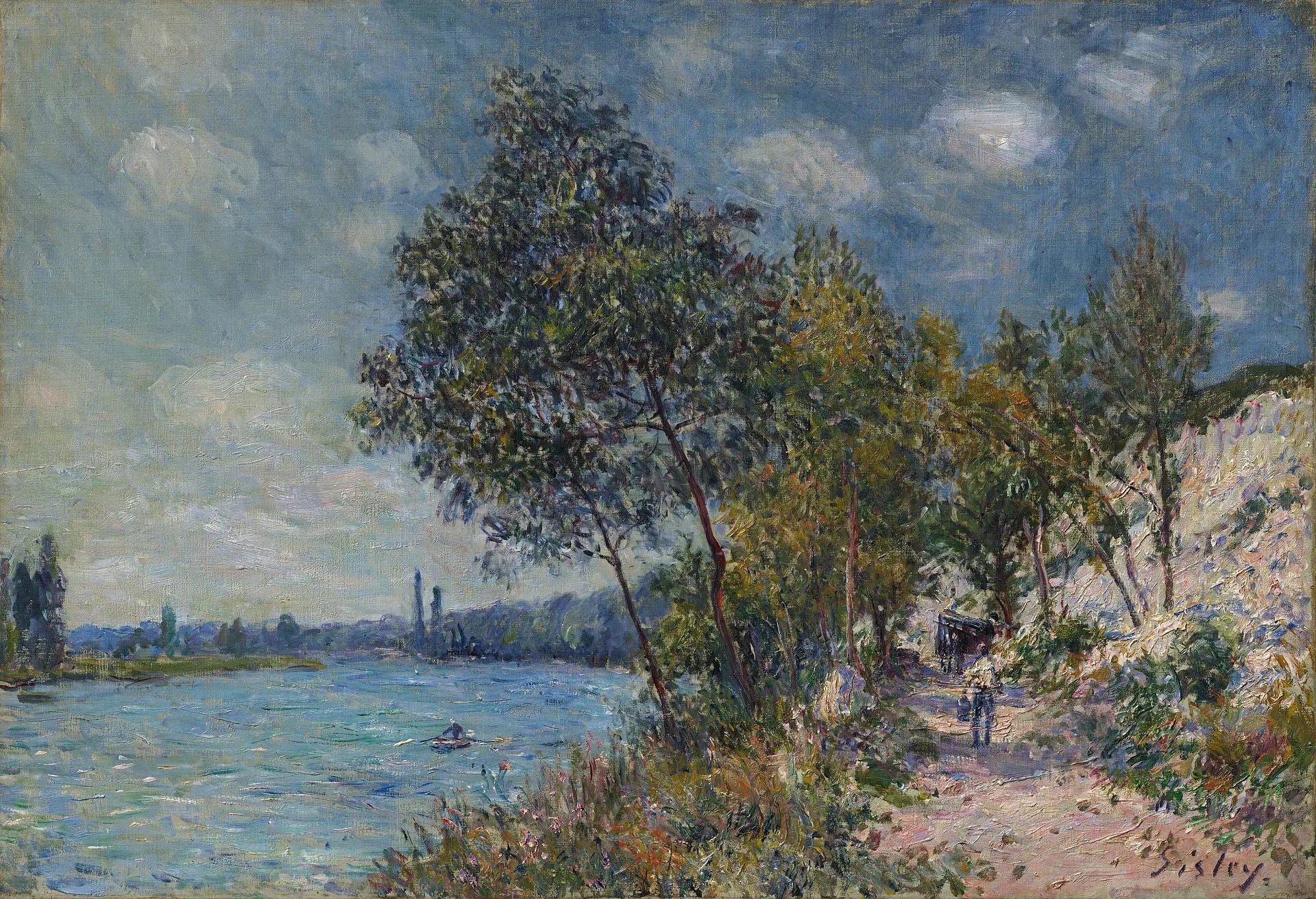 Reproduction du tableau « Les carrières de pierre de Veneux au soleil, matin - Alfred Sisley » par Alpha Reproduction en peinture à l’huile