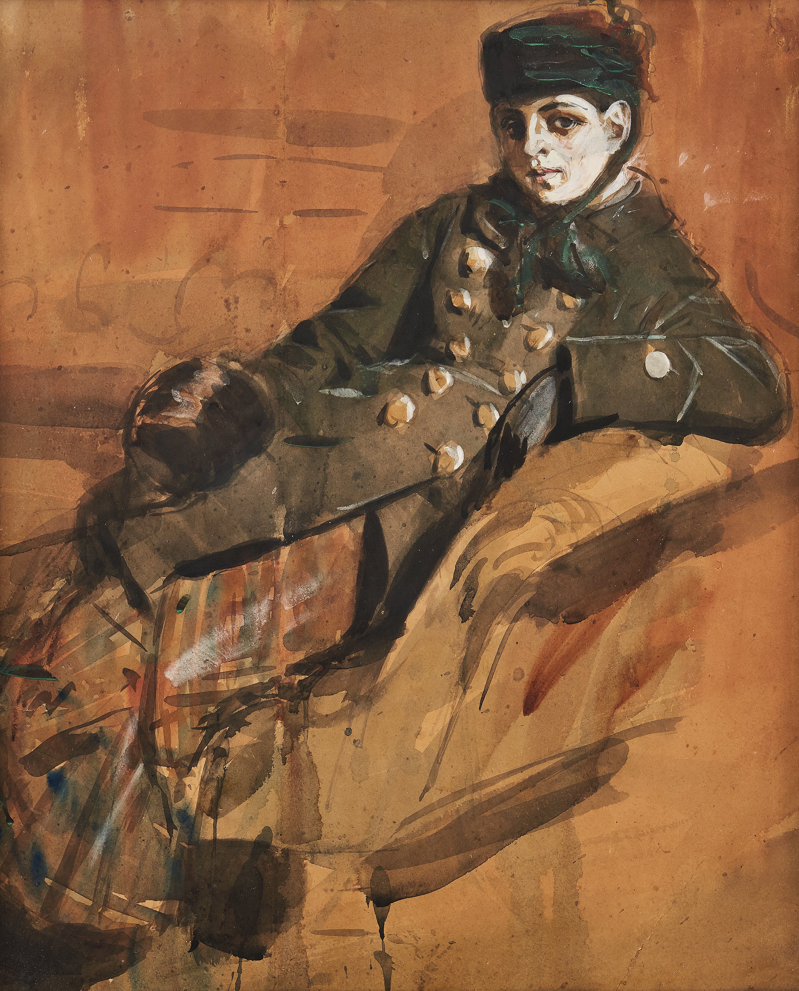 Fille assise en vêtements de voyage - Anders Zorn
