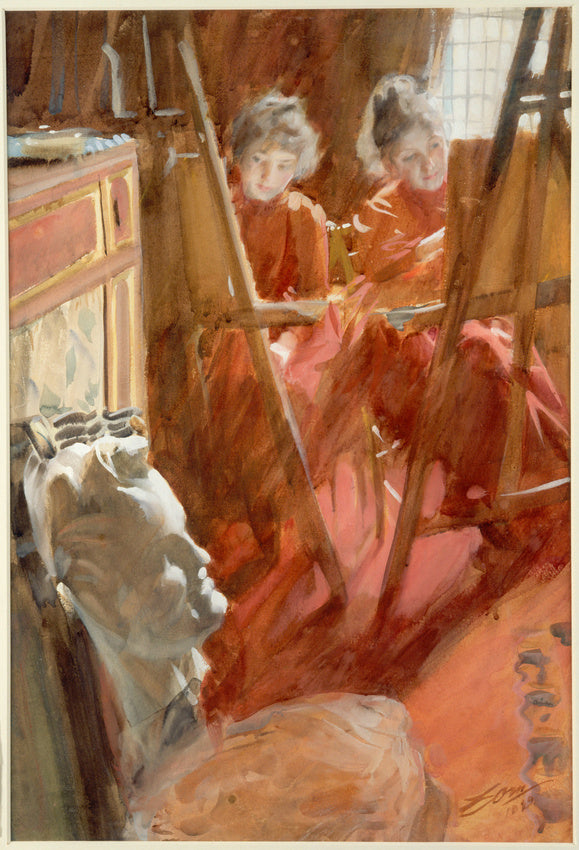 Le dessin des filles Schwartz - Anders Zorn