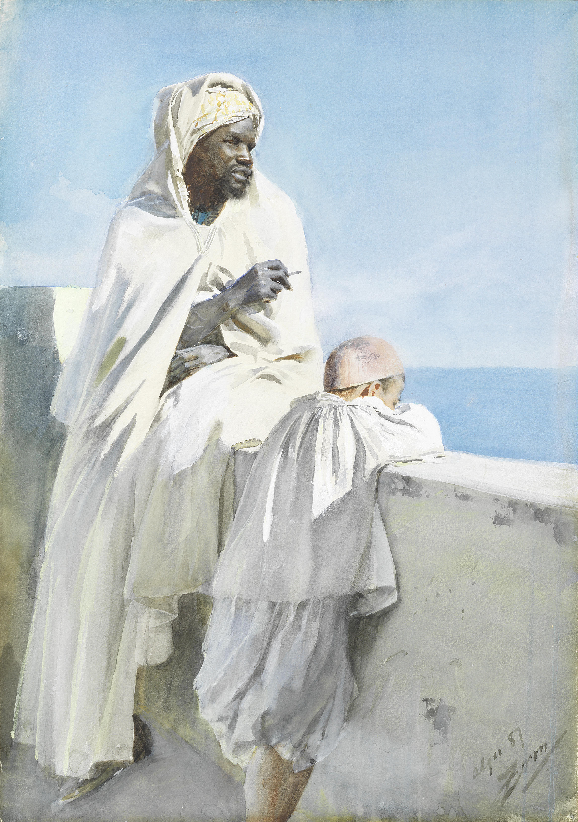 Homme et garçon à Alger - Anders Zorn