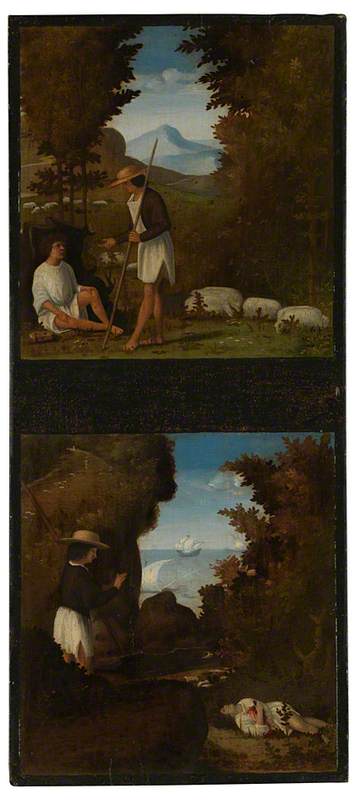 Scènes des Églogues de Tebaldeo : L'Histoire de Damon - Andrea Previtali