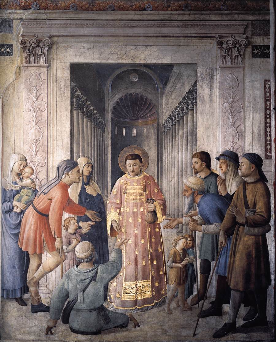 Saint Laurent distribue l'aumône - Fra Angelico