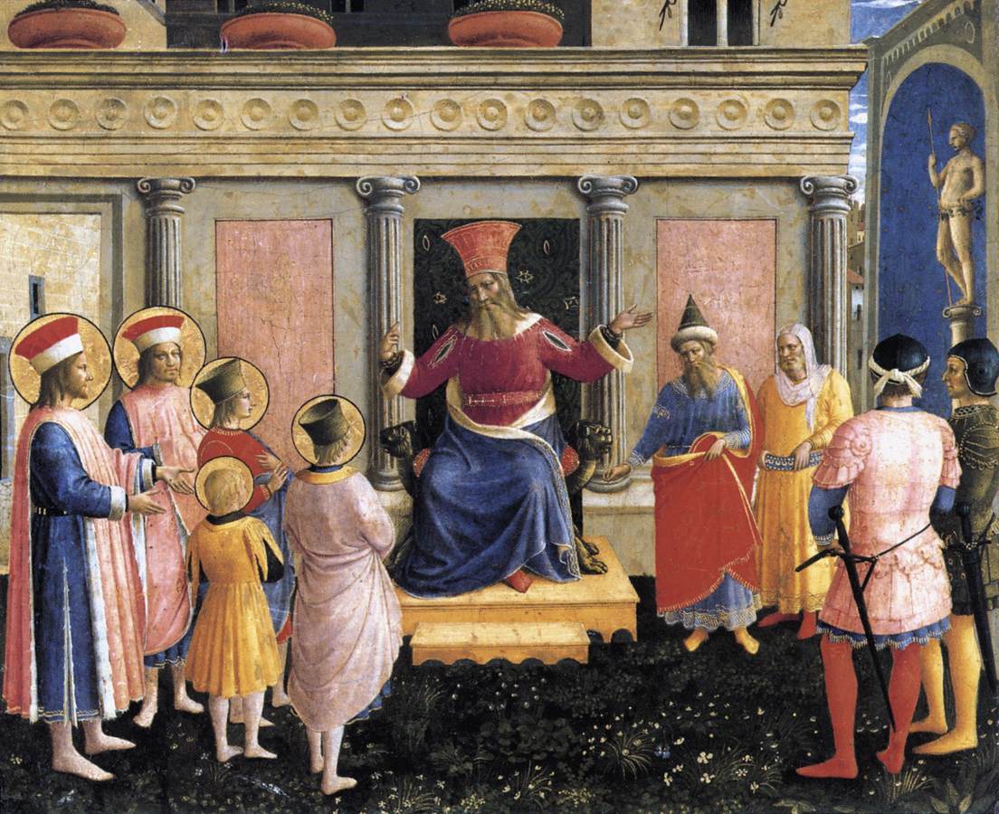 Les saints Côme et Damien avec leurs frères devant le proconsul Lysias - Fra Angelico