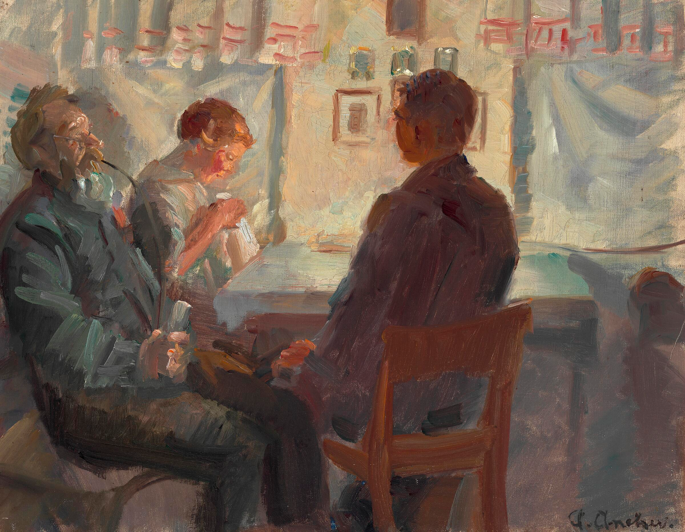 La visite du prétendant. Étudier. - Anna Ancher - Alpha Reproduction