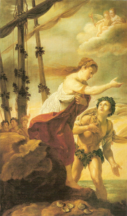 Ariane et Bacchus sur l'île de Naxos - Domenico Fetti image 1 copie peinte à la main à l’huile