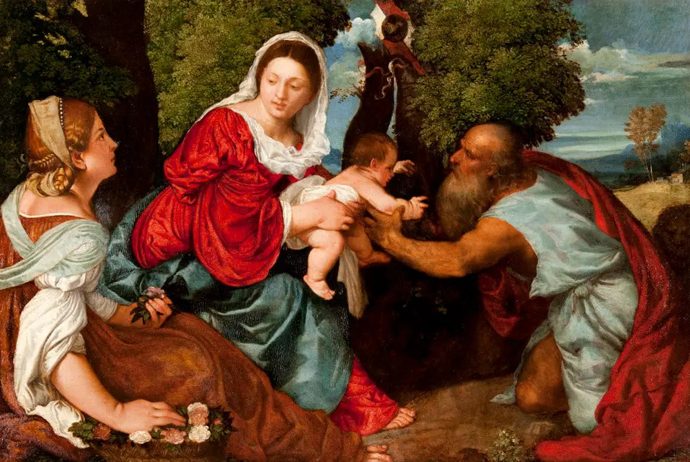 La Vierge à l’Enfant avec saint Jérôme et sainte Dorothée - Titian - Alpha Reproduction