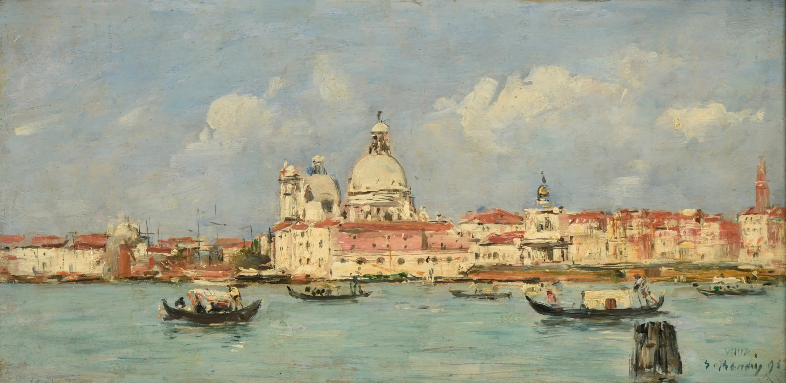 Reproduction du tableau « Venise. La douane et Notre-Dame-de-la-Salute - Eugène Boudin » par Alpha Reproduction en peinture à l’huile
