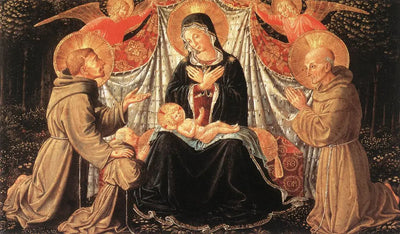 Madonna mit Kind mit Sts Francis Bernardine Fra Jacopo - Benozzo Gozzoli - Alpha Reproduction