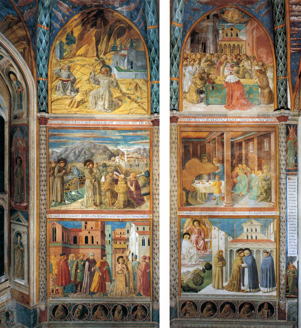 Scènes de la vie de saint François, mur sud - Benozzo Gozzoli