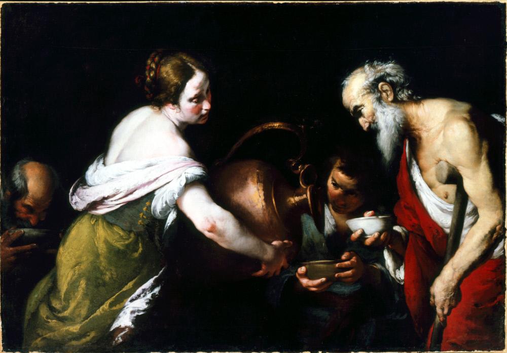 Acte de miséricorde : Donner à boire à ceux qui ont soif - Bernardo Strozzi