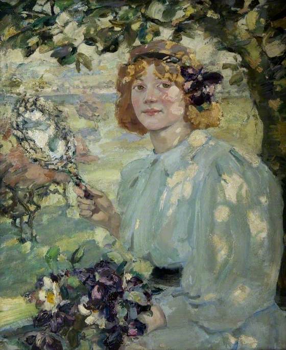 Sous le pommier, Bessie MacNicol, 1897, peinture à l’huile