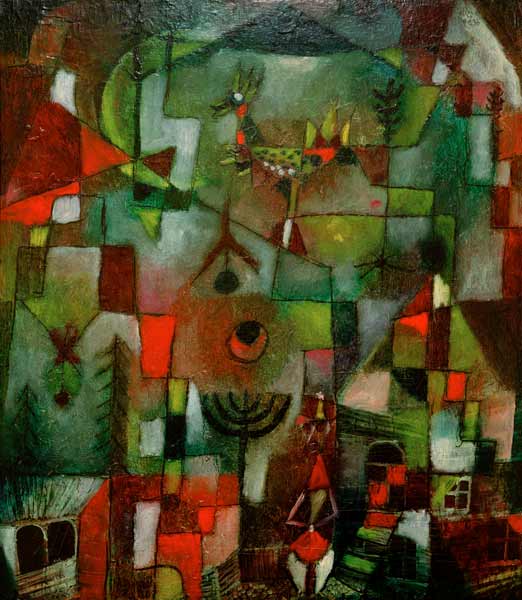 Image avec le coq et le grenadier - paul klee - Reproductions de tableaux et peintures haut de gamme