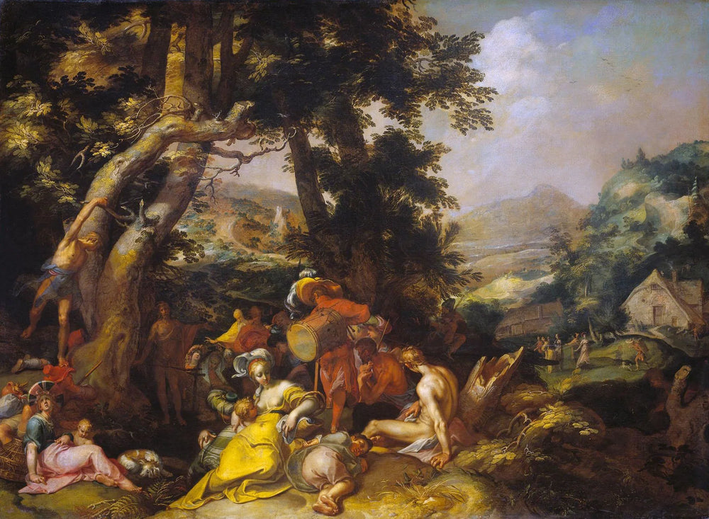 La prédication de Saint Jean Baptiste - Abraham Bloemaert image 1 tableau peint à l’huile sur toile