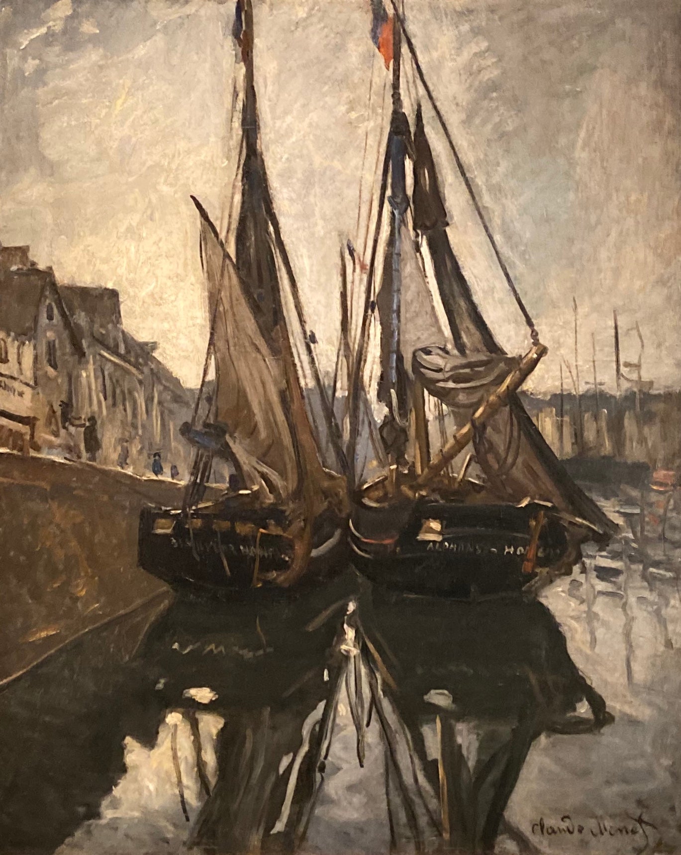 Reproduction du tableau « Bâteaux de pêche, Honfleur - Claude Monet » par Alpha Reproduction en peinture à l’huile