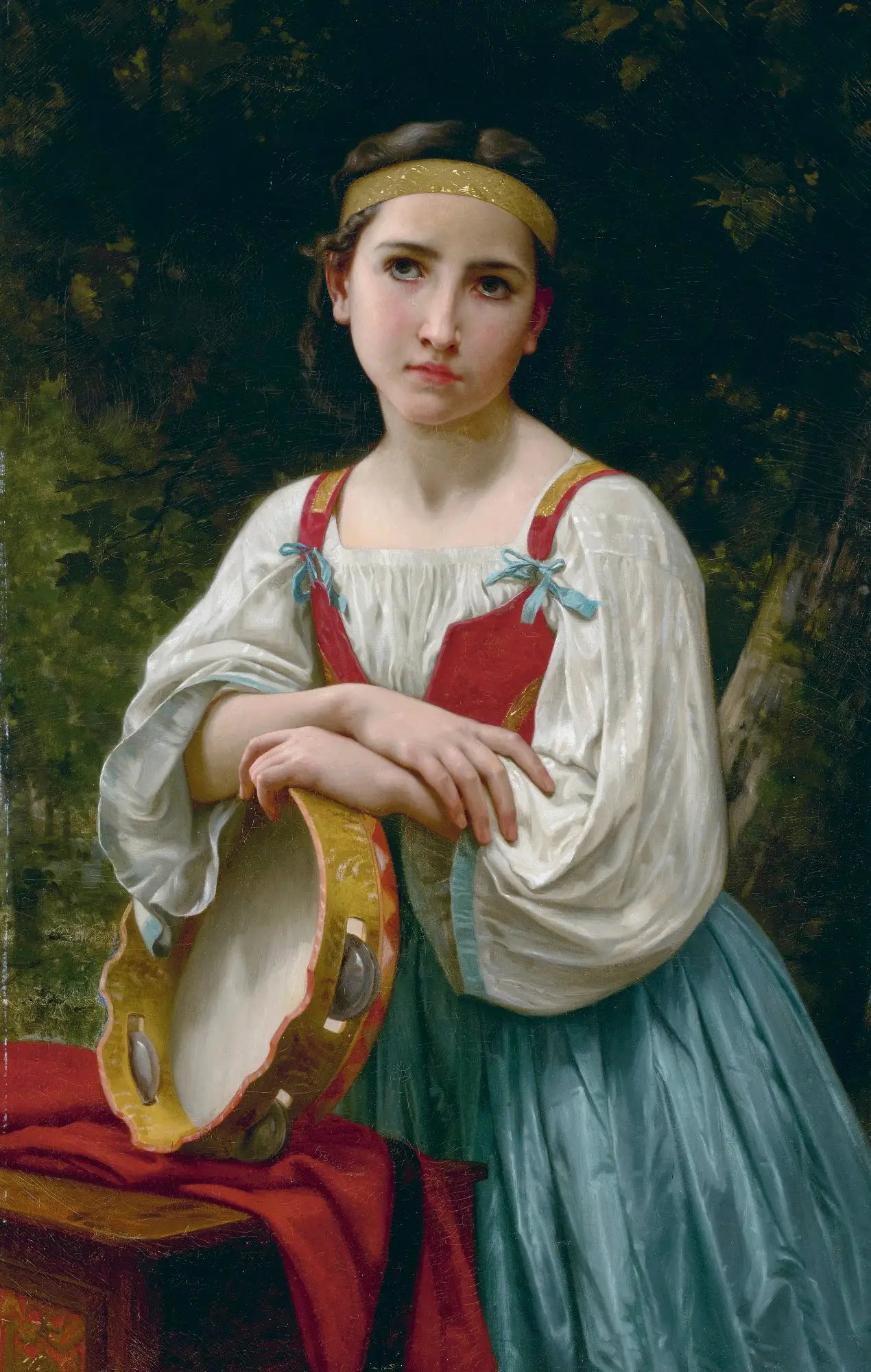 Reproduction du tableau « Bohémienne au tambour de basque - Bouguereau » par Alpha Reproduction en peinture à l’huile