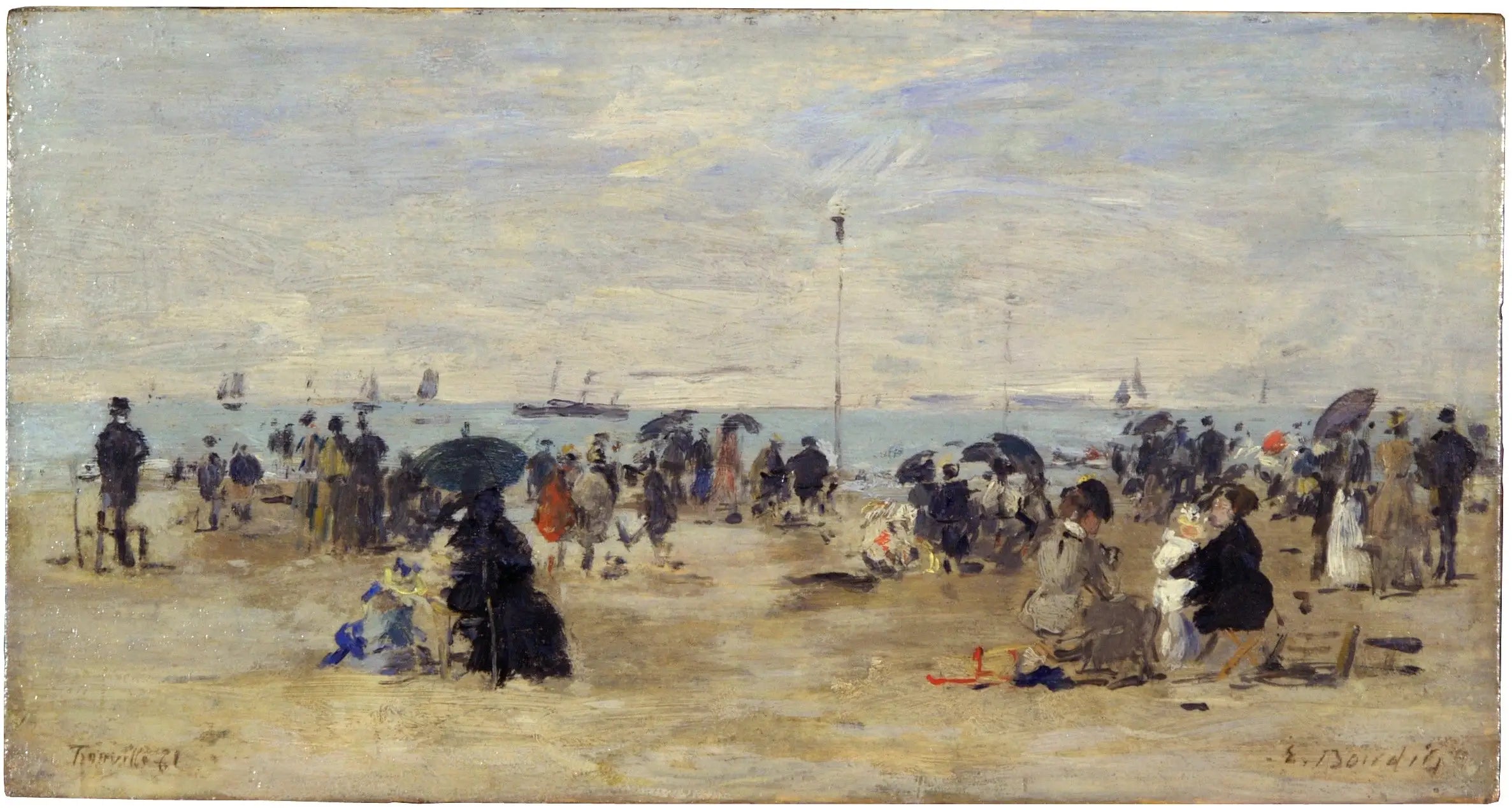 Reproduction du tableau « Trouville, scène de plage - Eugène Boudin » par Alpha Reproduction en peinture à l’huile