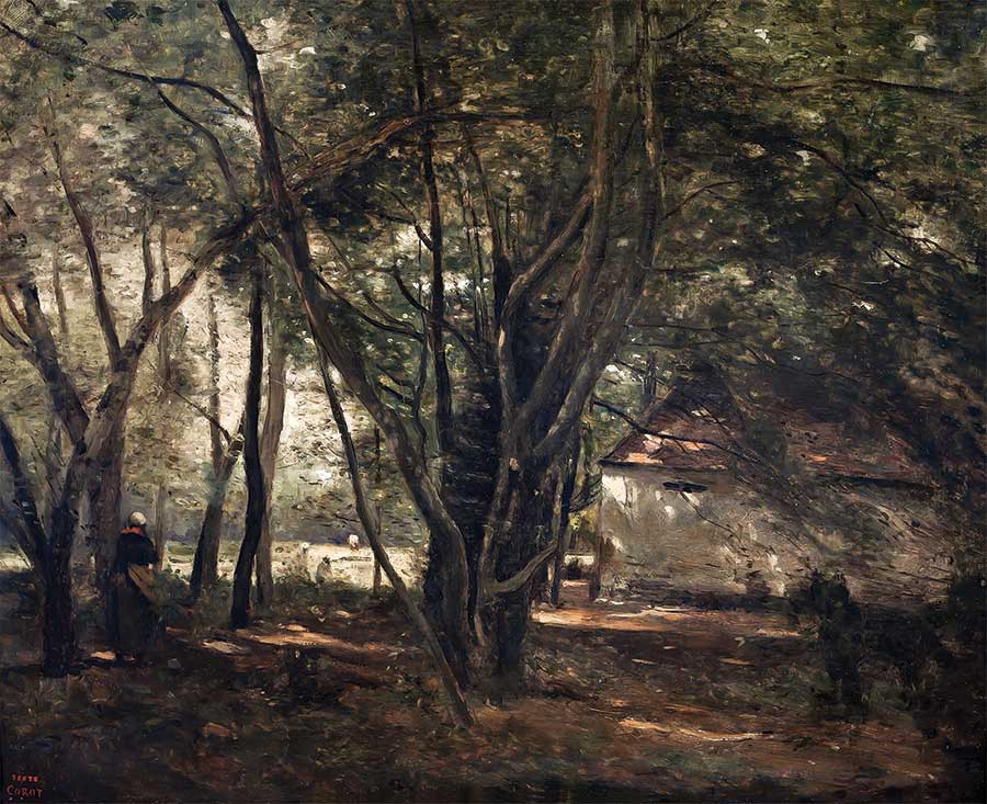 Brunoy, allée verte près de la ferme - Jean-Baptiste Camille Corot