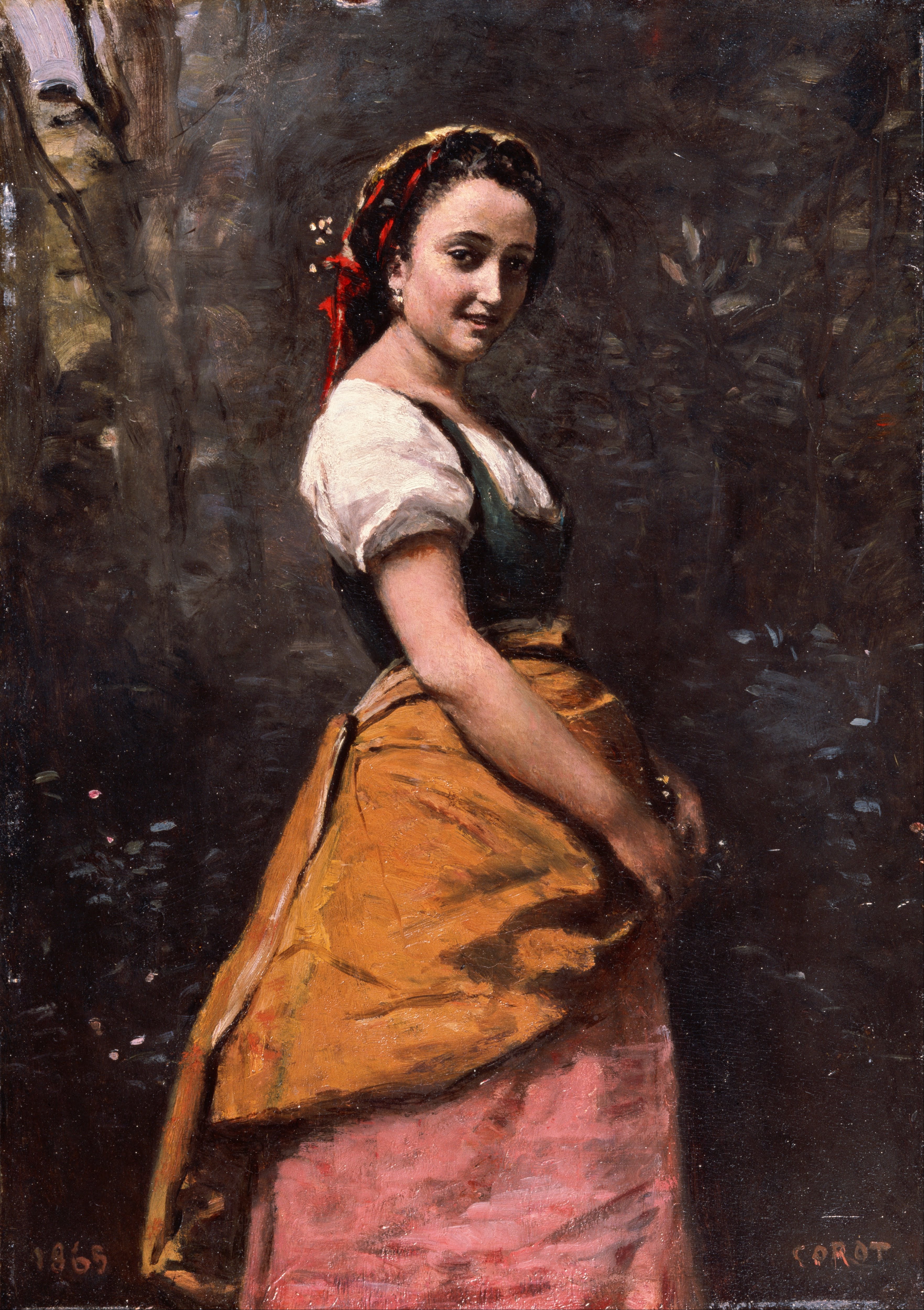 Jeune femme en forêt - Jean-Baptiste Camille Corot