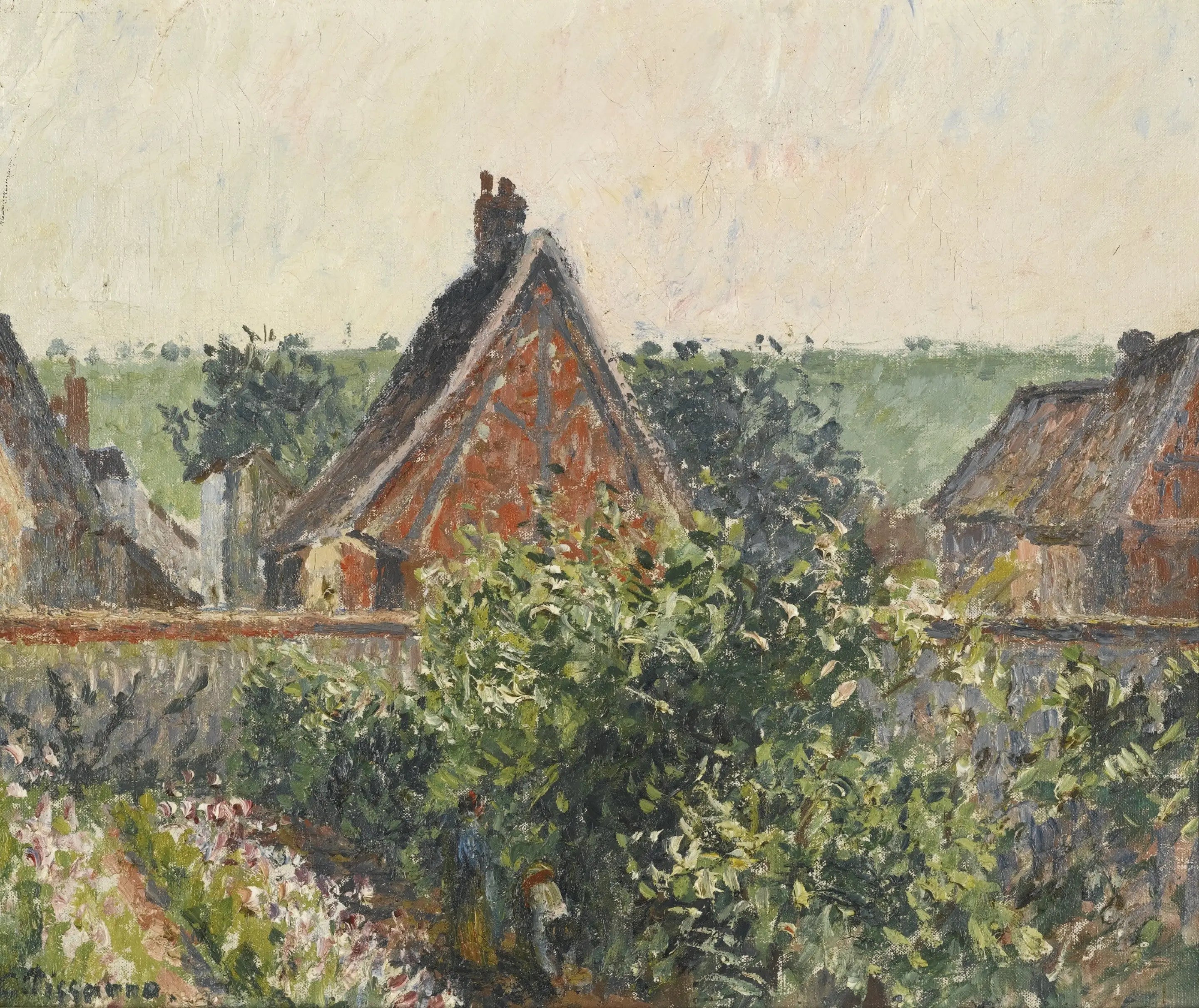 Reproduction du tableau « Coin du jardin à Eragny. - Camille Pissarro » par Alpha Reproduction en peinture à l’huile