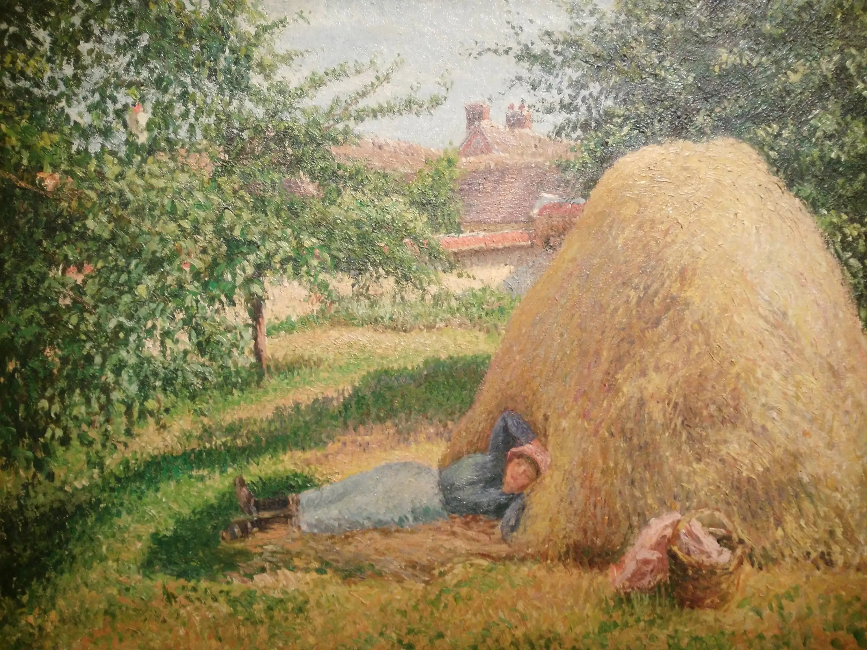 Reproduction du tableau « La Sieste, Éragny - Camille Pissarro » par Alpha Reproduction en peinture à l’huile