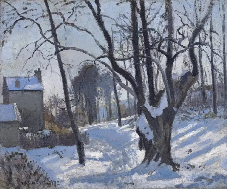 Reproduction du tableau « Chemin des Creux, Louveciennes, neige - Camille Pissarro » par Alpha Reproduction en peinture à l’huile