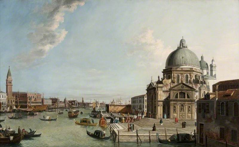 Venise : le Grand Canal vu de l'est, avec l'église Santa Maria della Salute - Canaletto