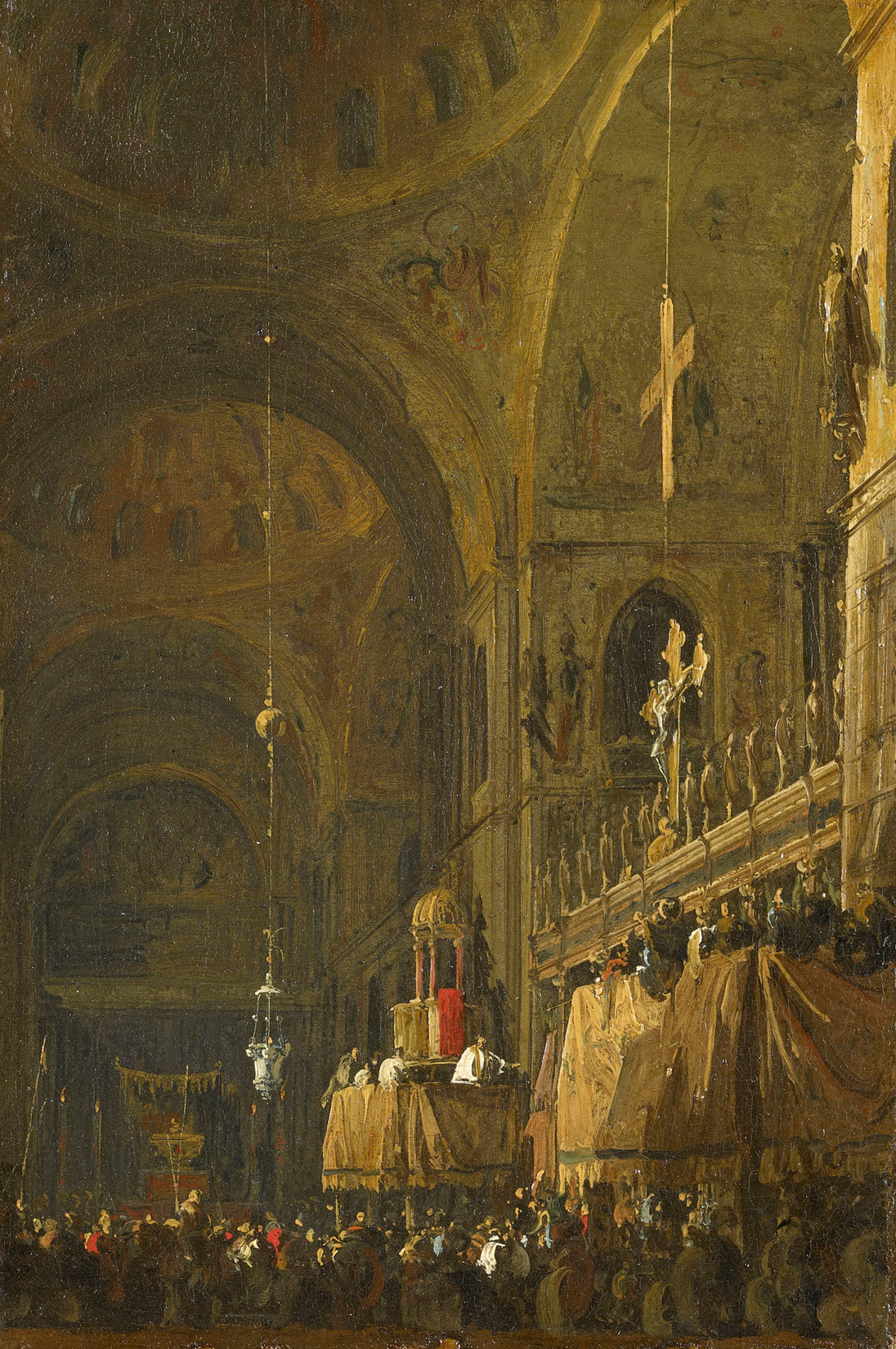 Venise : Intérieur de San Marco la nuit - Canaletto