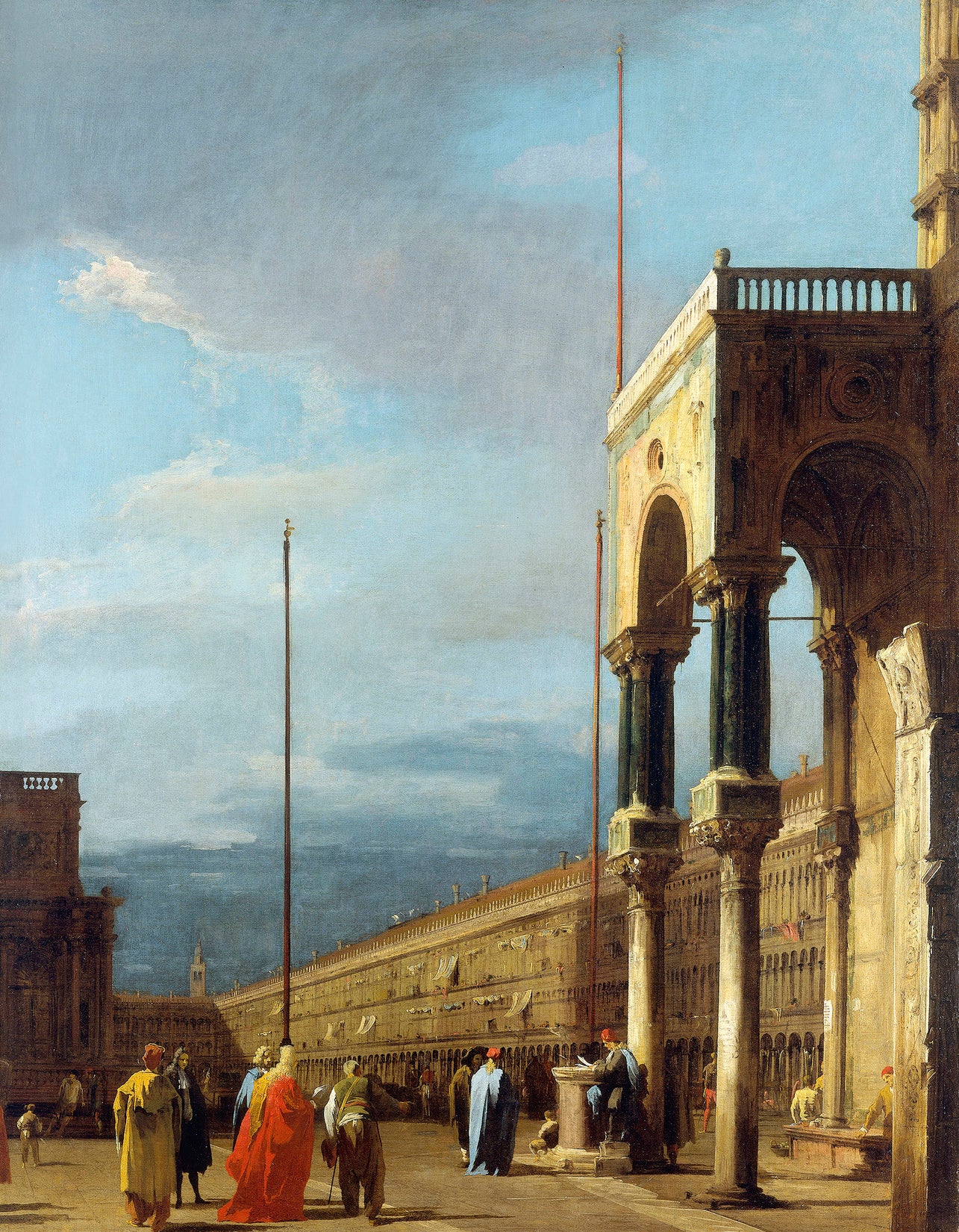 Venise : la place Saint-Marc depuis un coin de la basilique - Canaletto