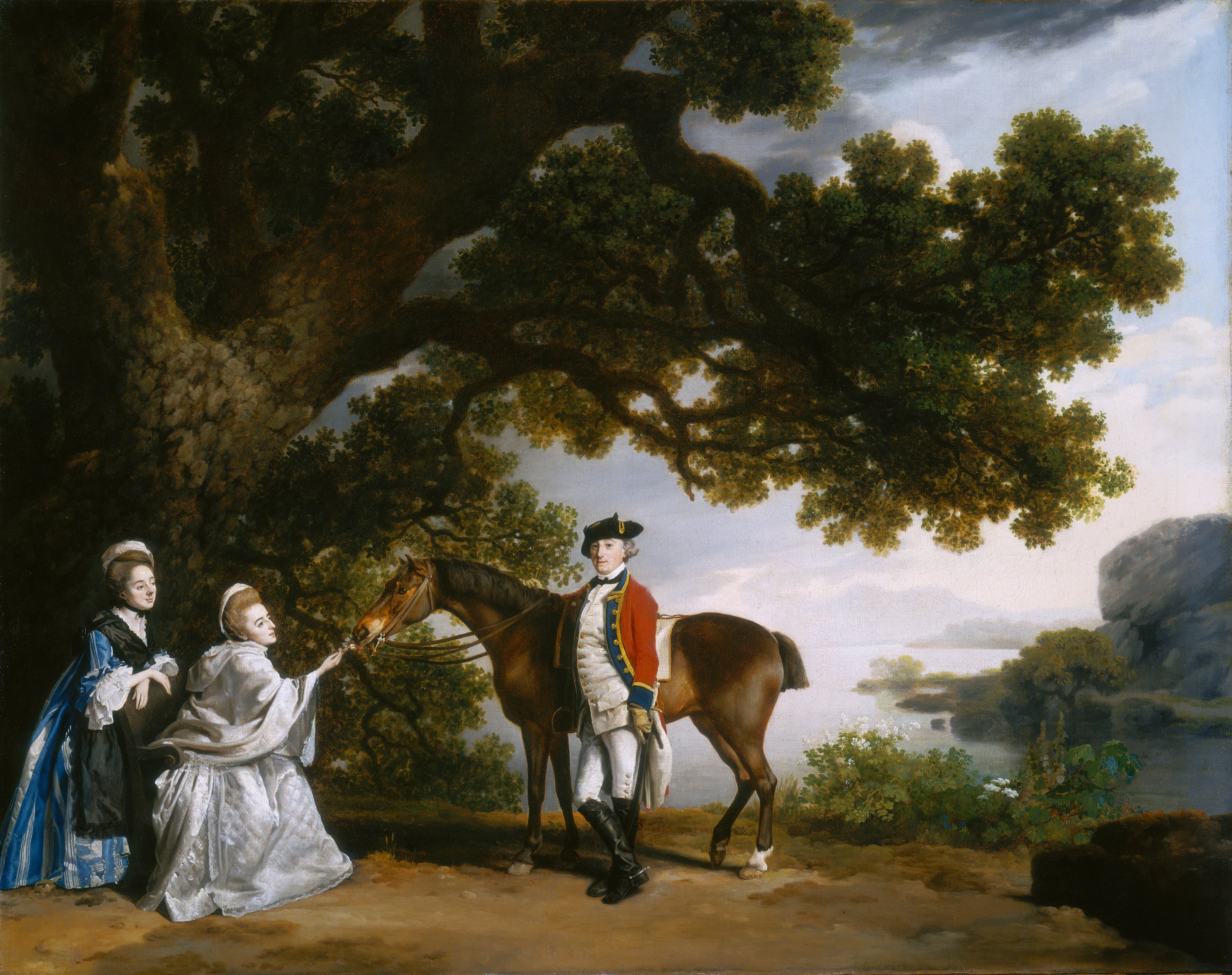 Le capitaine Samuel Sharpe Pocklington avec sa femme, Pleasance, et peut-être sa sœur, Frances - George Stubbs
