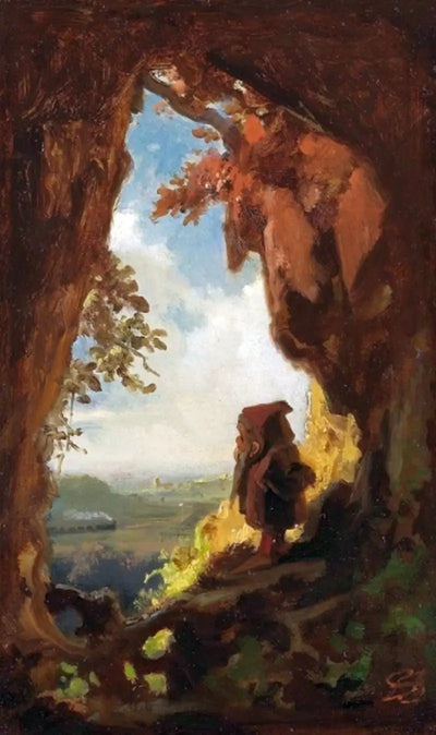 Gnome regardant un train - Carl Spitzweg - Alpha Reproduction