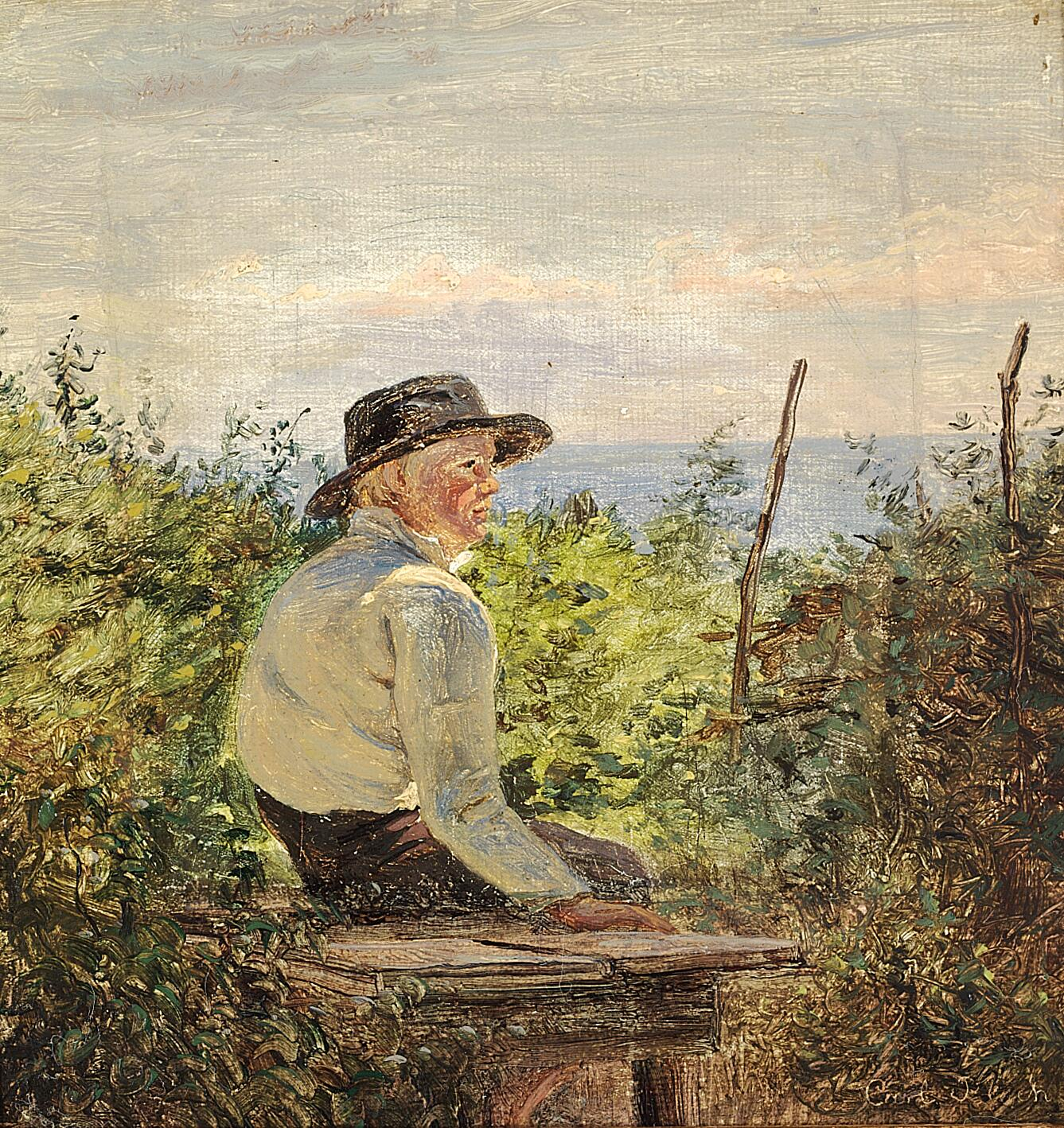 Un garçon sur un banc. - Carl Heinrich Bloch