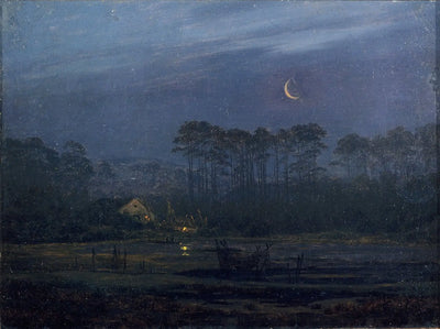 Reproduction du tableau « Soir au bord de la rivière - Caspar David Friedrich » par Alpha Reproduction en peinture à l’huile