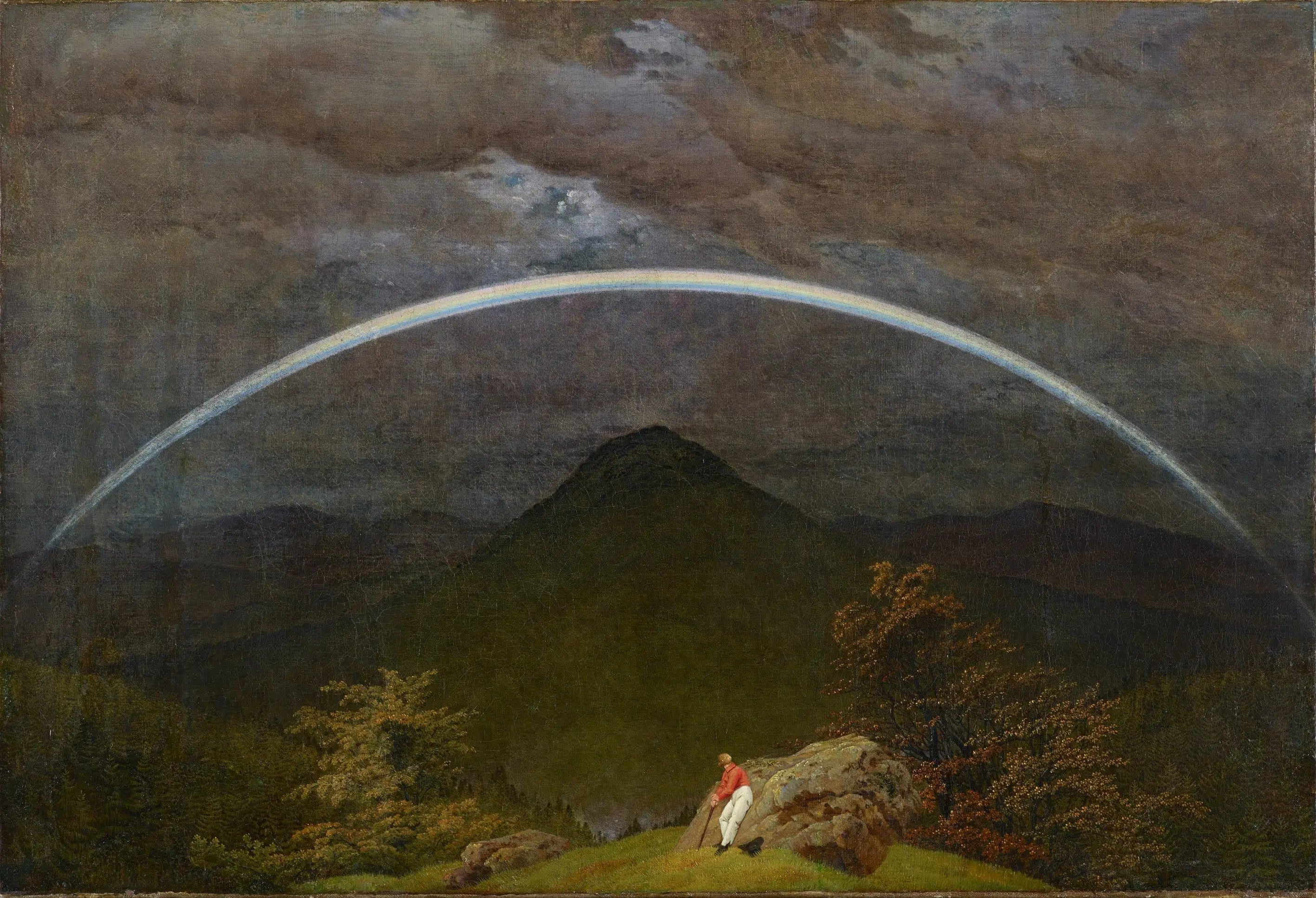 Reproduction du tableau « Paysage de montagne avec arc-en-ciel - Caspar David Friedrich » par Alpha Reproduction en peinture à l’huile
