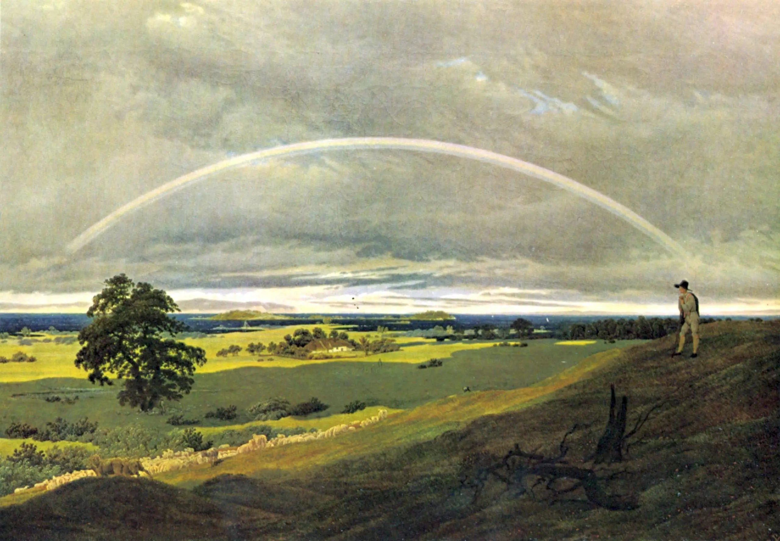 Reproduction du tableau « Paysage avec arc-en-ciel - Caspar David Friedrich » par Alpha Reproduction en peinture à l’huile