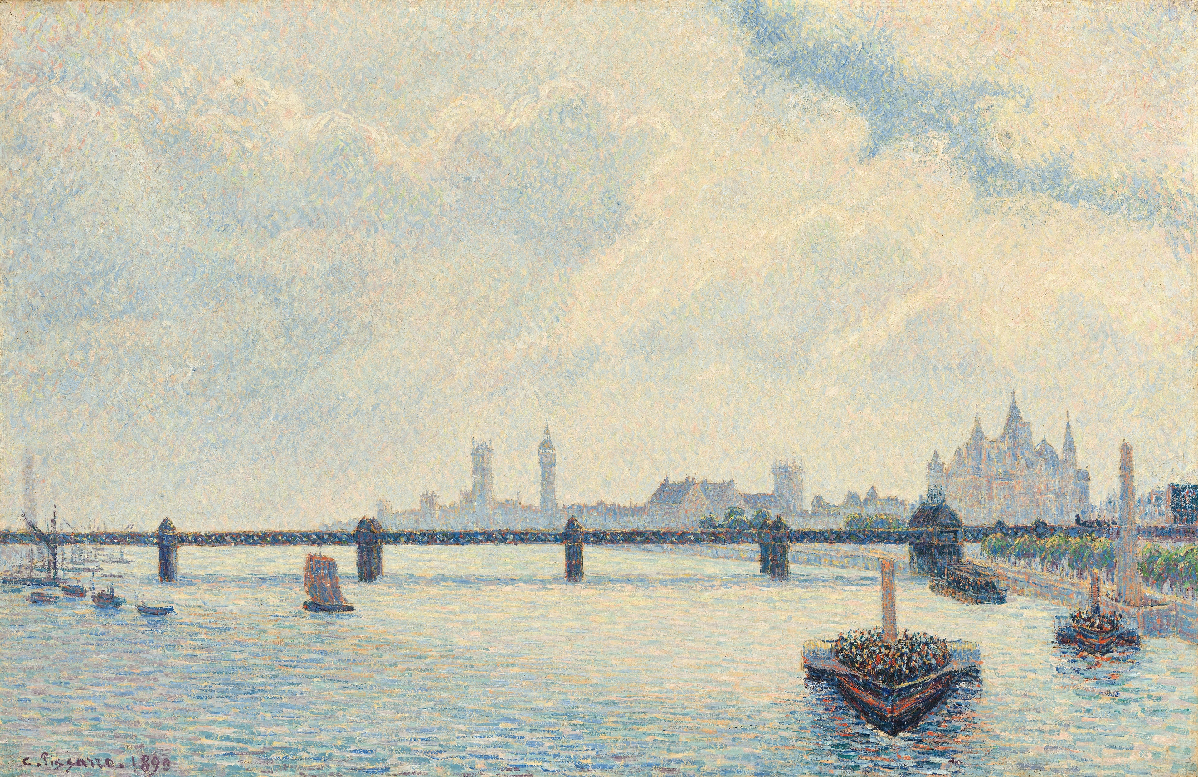Reproduction du tableau « Pont de Charing Cross, Londres - Camille Pissarro » par Alpha Reproduction en peinture à l’huile