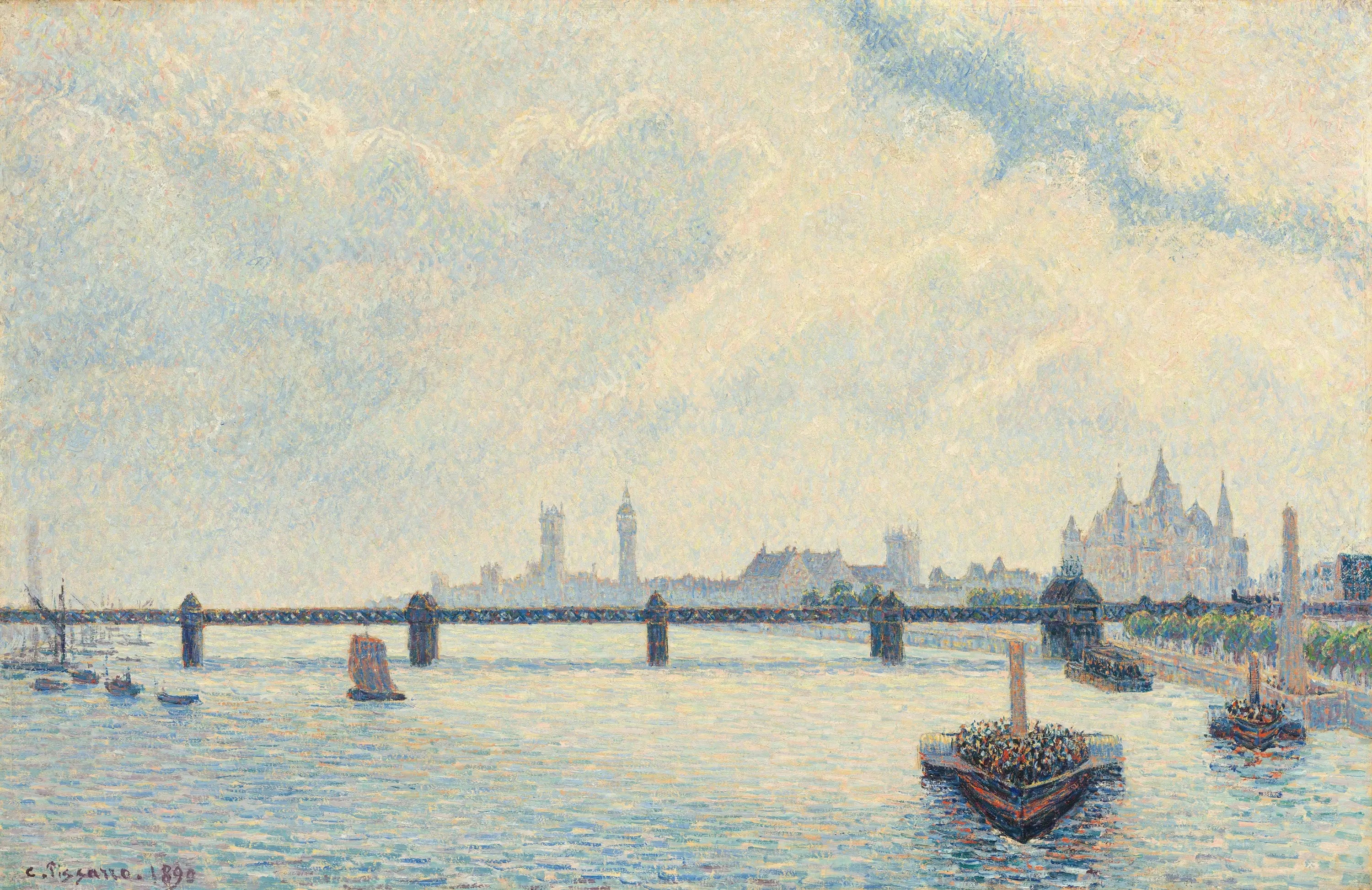 Reproduction du tableau « Pont de Charing Cross, Londres - Camille Pissarro » par Alpha Reproduction en peinture à l’huile