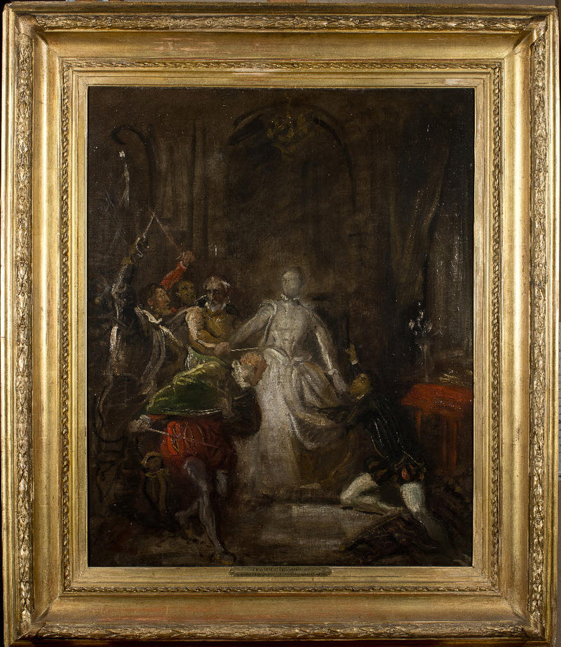 마리 스튜어트가 리치오를 보호하는 모습 - 테오도르 샤세리오