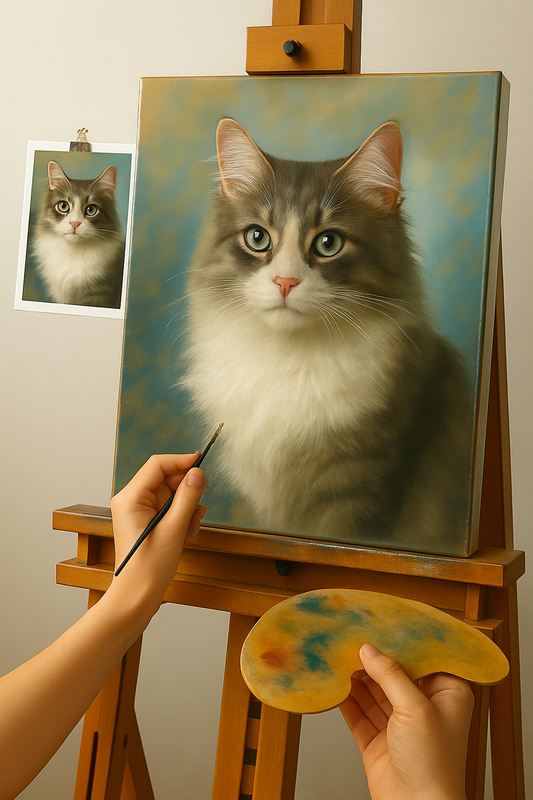 🎨 맞춤형 고양이 초상화 그림 – 독특한 유화 작품
