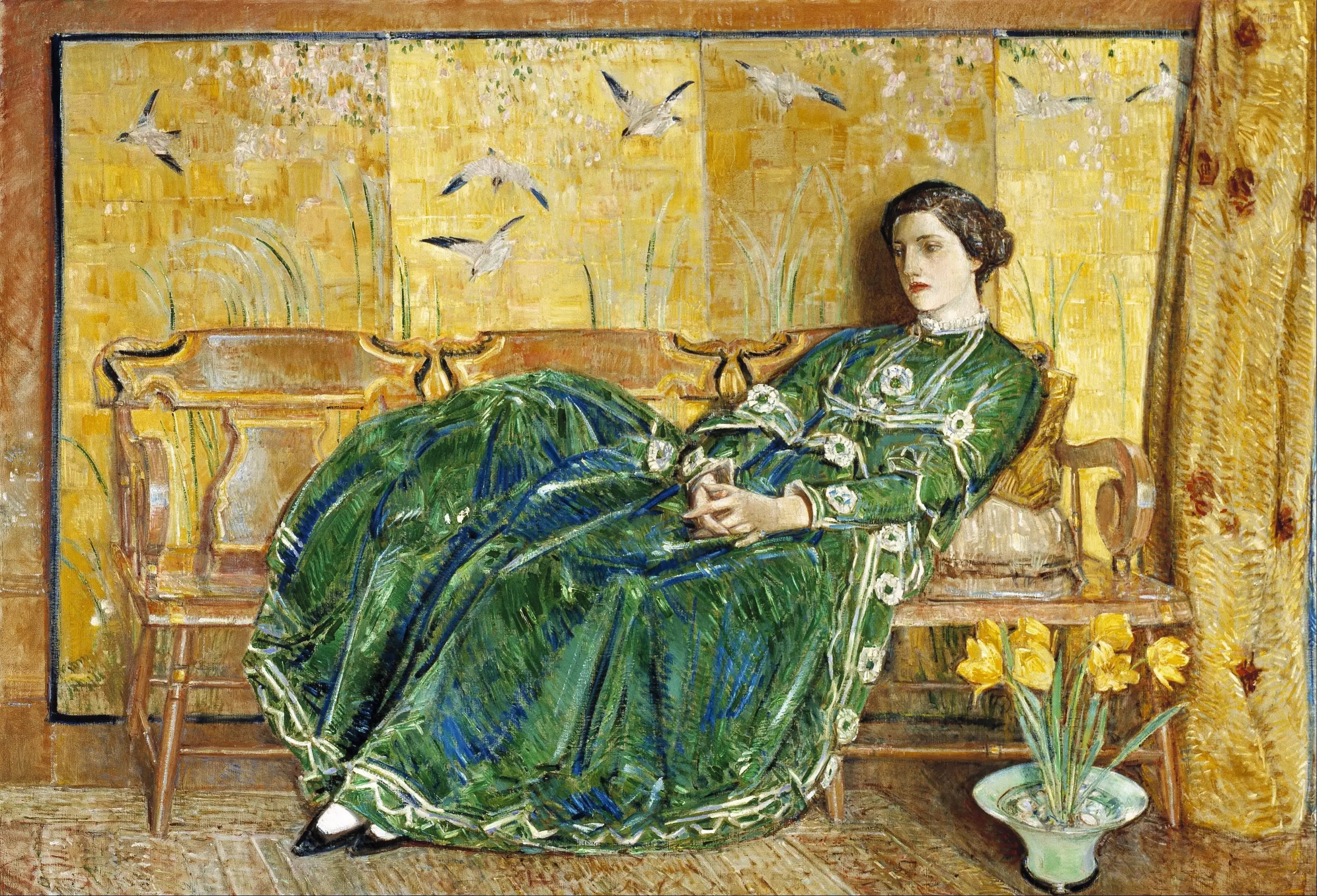(La robe verte) - Childe Hassam - Alpha Reproduction