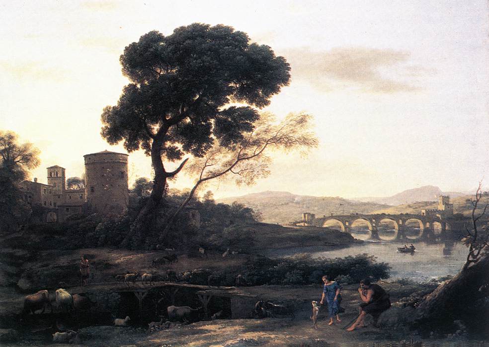 Paysage pastoral avec le pont Milvius - Claude Lorrain