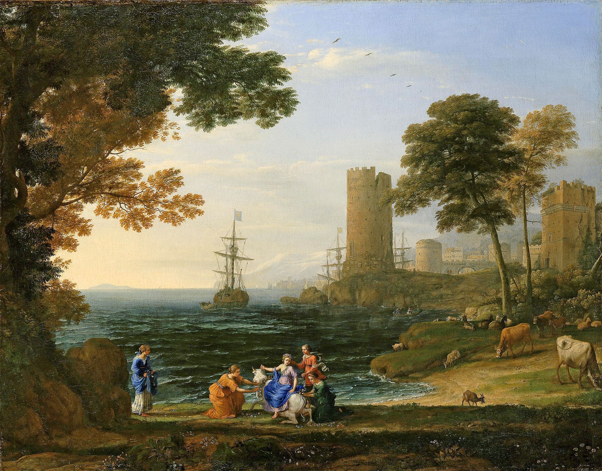 Vue de la côte avec l'enlèvement d'Europe - Claude Lorrain