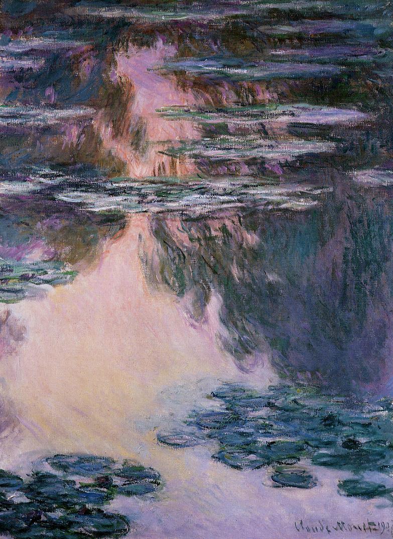 🌸 수련 – 물 위의 보라빛 빛 (1907)