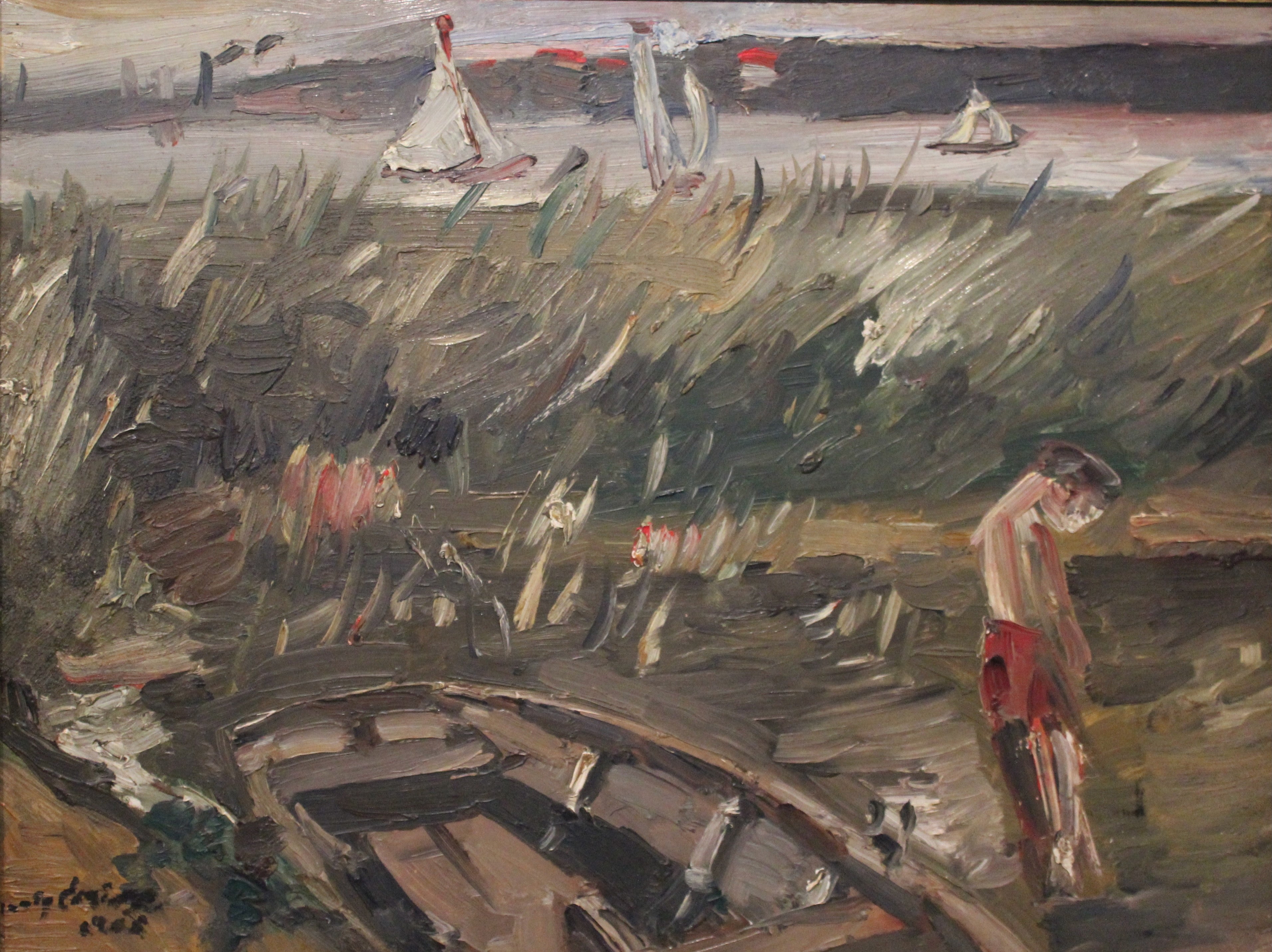 Bateau dans les roseaux du Müritzsee - Lovis Corinth