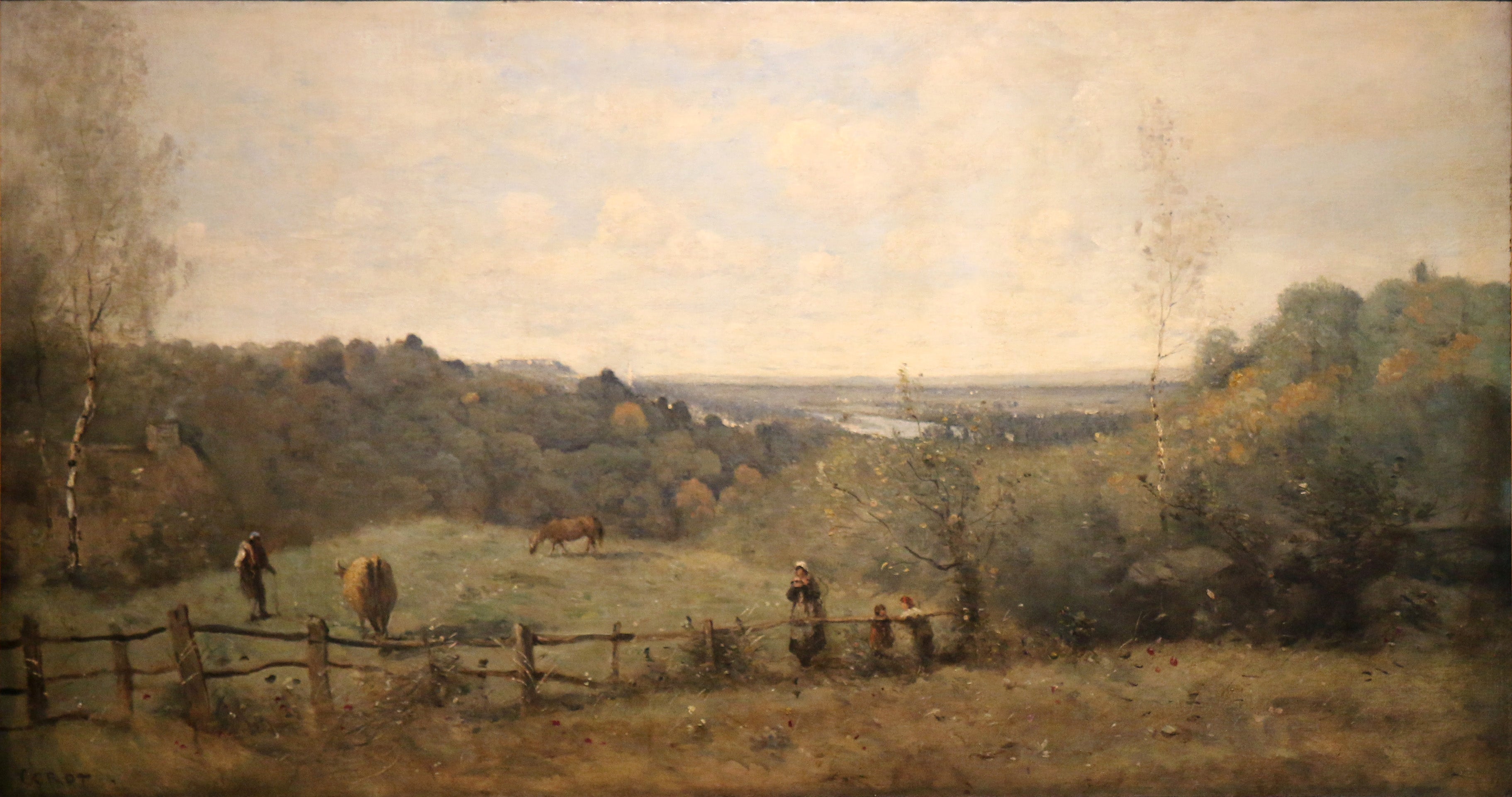 Les hauteurs de Sèvres. Pâture enclos - Jean-Baptiste Camille Corot